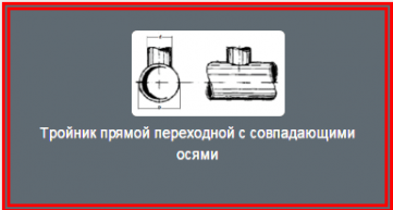 Тройник прямой переходной с совпадающими осями