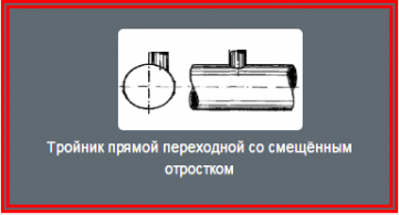 Тройник прямой переходной со смещённым отростком